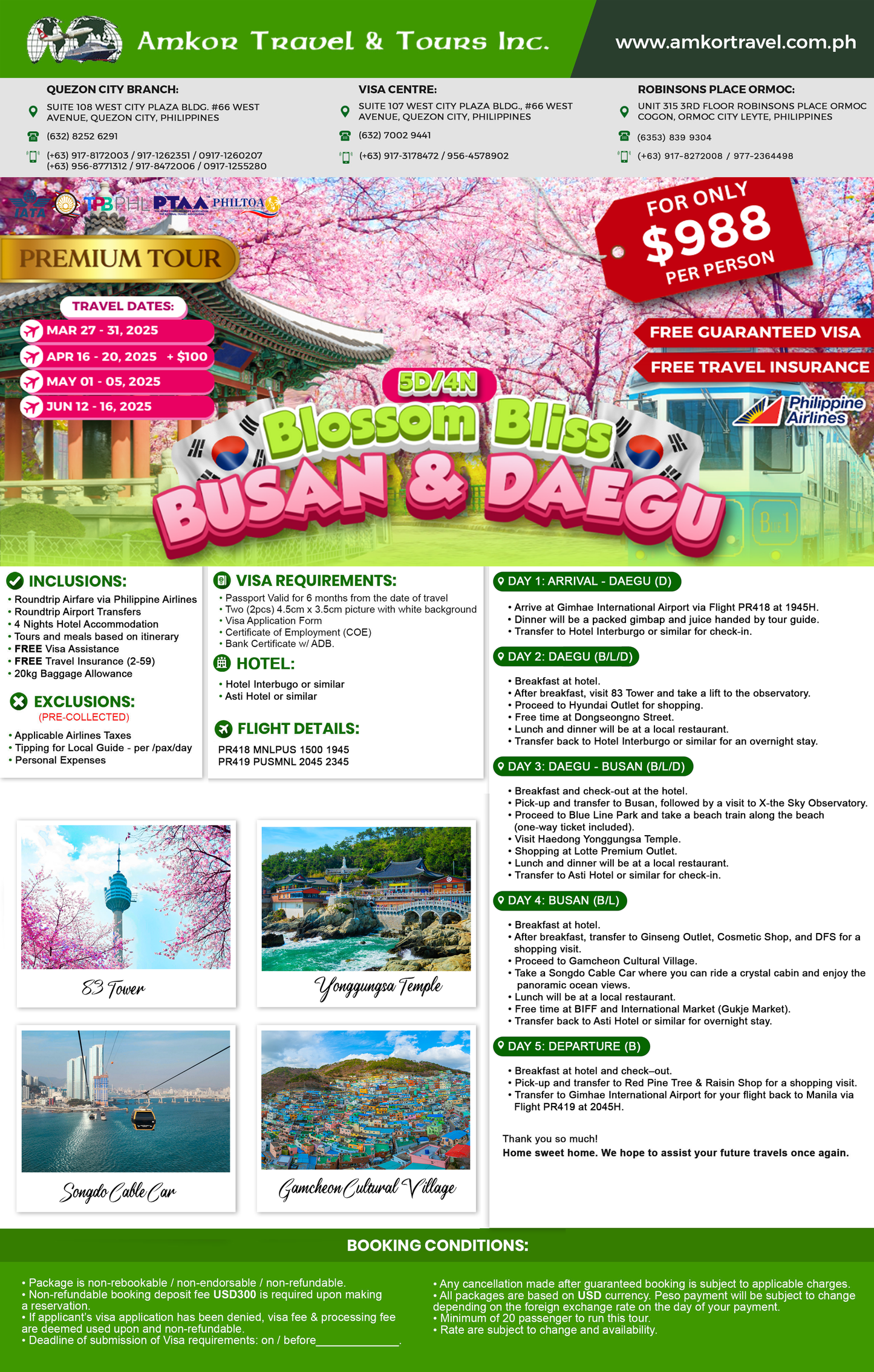 5-DAY BLOSSOM BLISS KOREA (BUSAN & DAEGU)