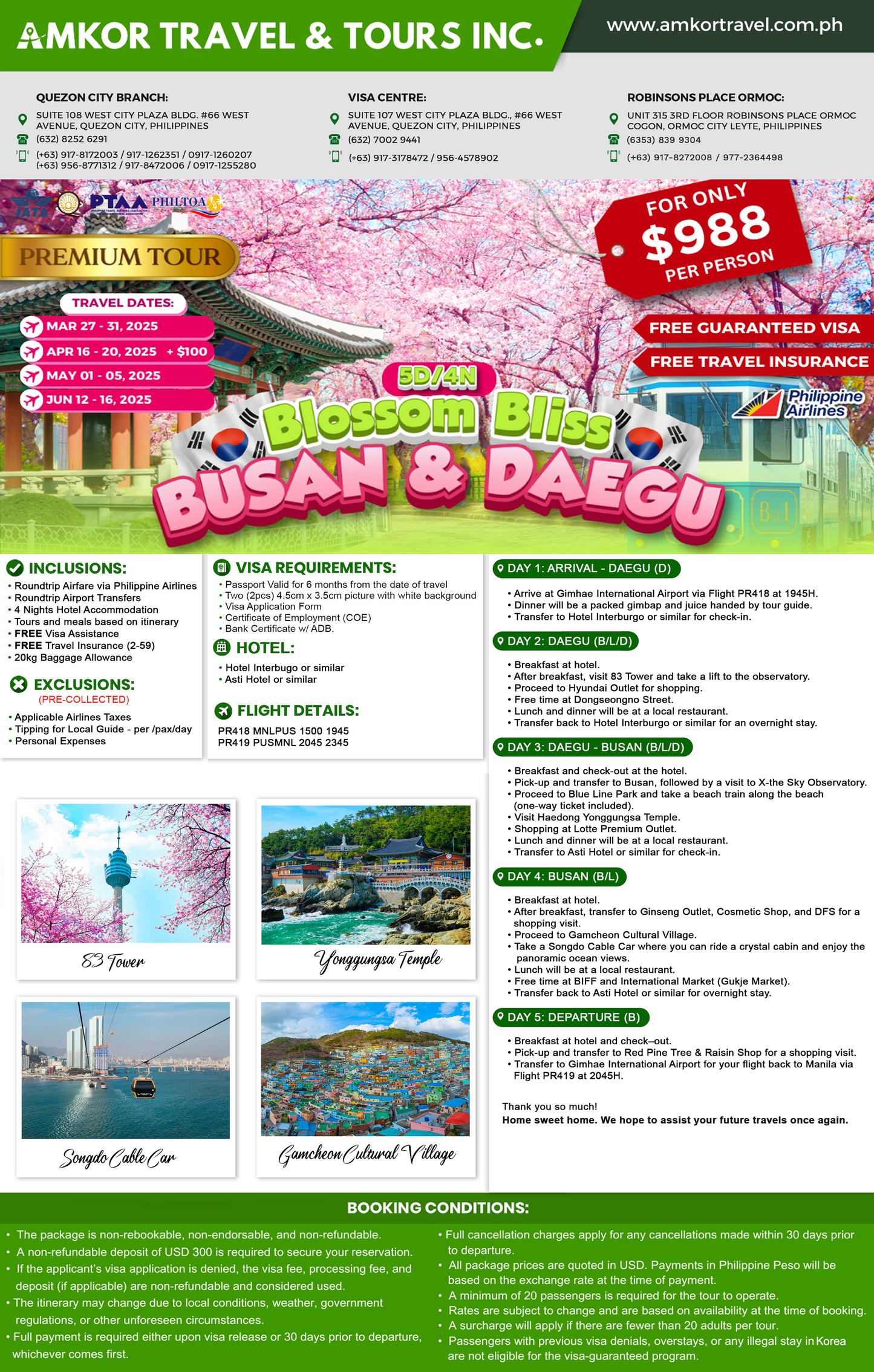 5-DAY BLOSSOM BLISS KOREA (BUSAN & DAEGU)