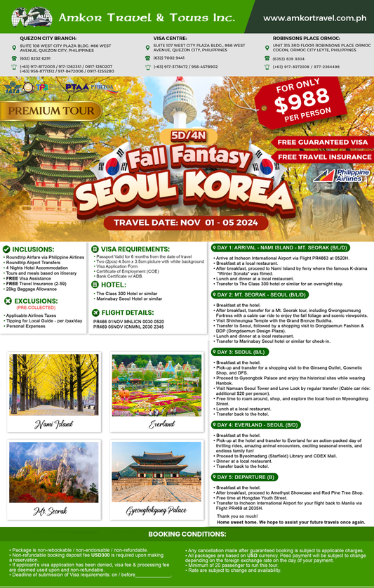 5-DAY FALL FANTASY SEOUL KOREA