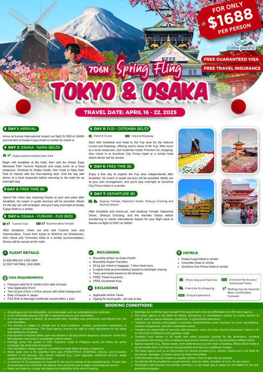 7-DAY SPRING FLING OSAKA & TOKYO