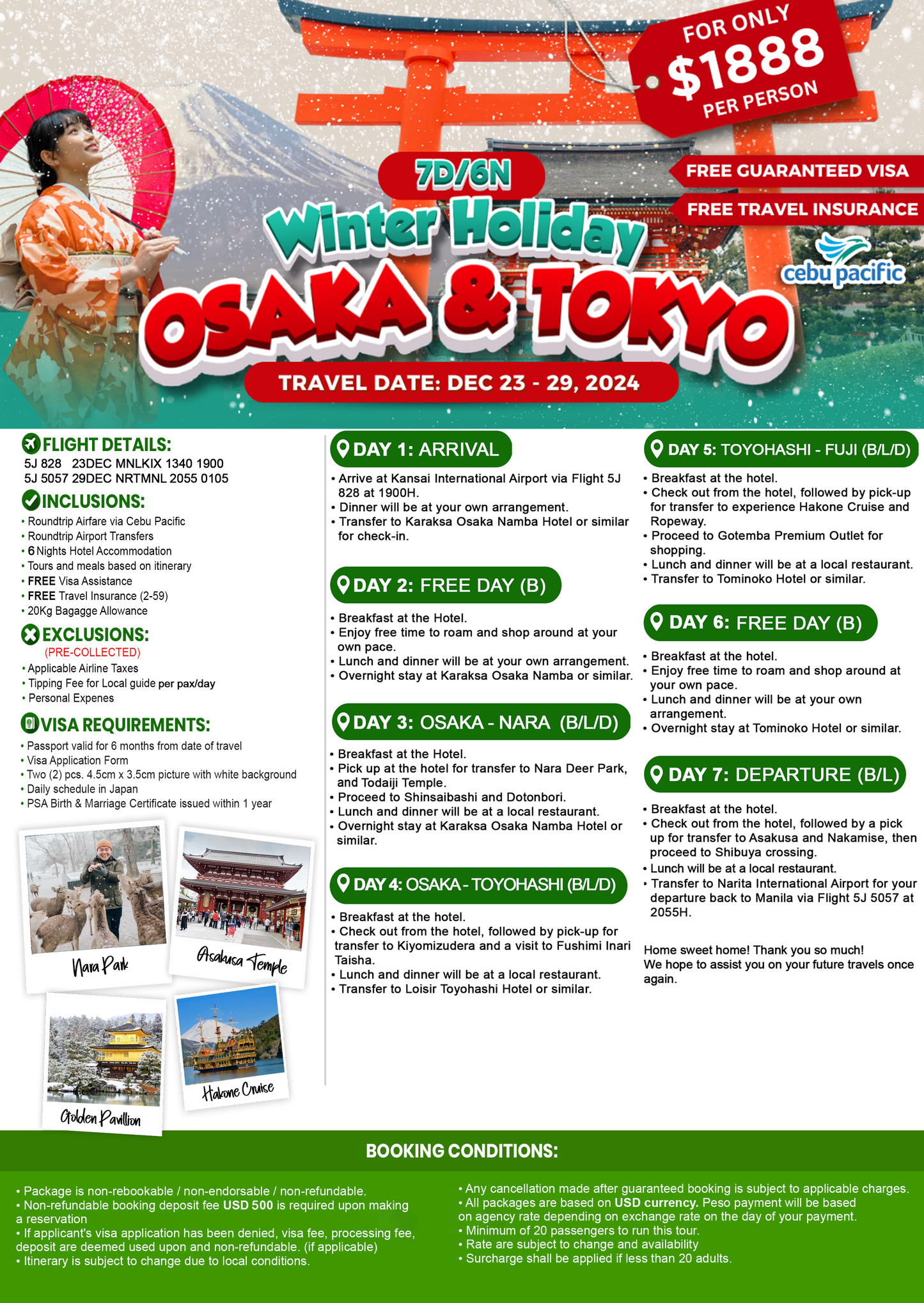 7-DAY WINTER HOLIDAY JAPAN (Osaka & Tokyo)