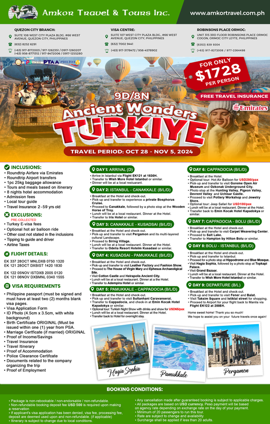 9-DAY ANCIENT WONDERS TURKEY